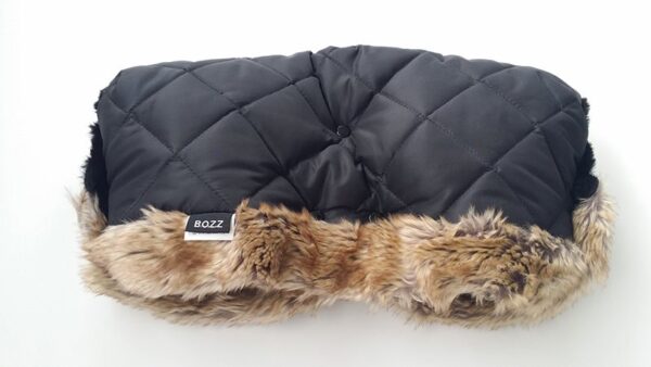 Ratini.lv | HANDLEWARMER ratu cimdi krāsa BLACK MELANGE FLEECE FUR SQUARES bilde #1