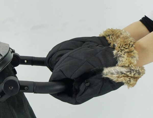 Ratini.lv | HANDLEWARMER ratu cimdi krāsa BLACK MELANGE FLEECE FUR SQUARES bilde #15