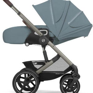 Cybex Balios S Fold 2in1 bērnu ratu komplekts ar salokāmu kulbiņu krāsa Almond Beige