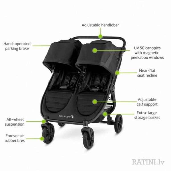 Ratini.lv | City Mini GT 2 Double ratiņi diviem bērniem krāsa Jet bilde #13