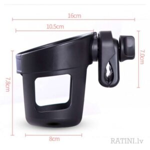 Zoogi krūzīšu turētājs bērnu ratiem universāls Black