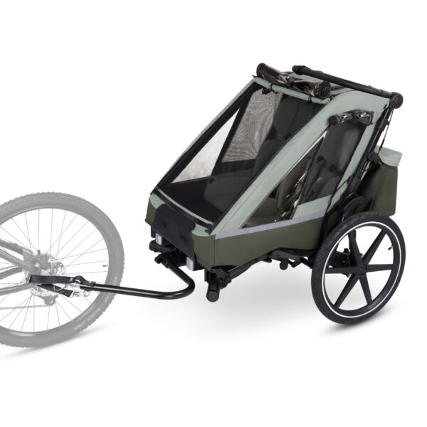 Ratini.lv | Bike Trailer Tour 2 bērnu velo piekabe krāsa Olive bilde #3
