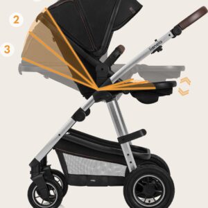 Lionelo AMBER 2IN1 bērnu ratu komplekts krāsa BLACK SILVER