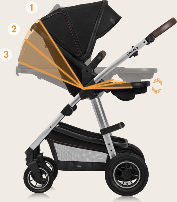 Ratini.lv | AMBER 2IN1 bērnu ratiņi krāsa BLACK SILVER bilde #31