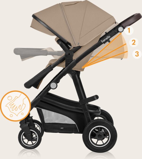 Ratini.lv | BIANKA 3IN1 bērnu ratiņi krāsa BEIGE SAND bilde #7