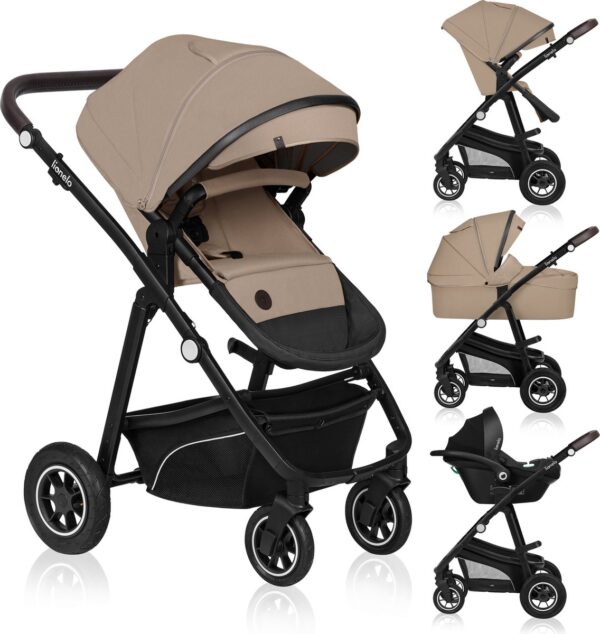 Ratini.lv | BIANKA 3IN1 bērnu ratiņi krāsa BEIGE SAND bilde #1