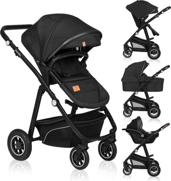 Ratini.lv | BIANKA 3IN1 bērnu ratiņi krāsa BLACK ONYX bilde #1