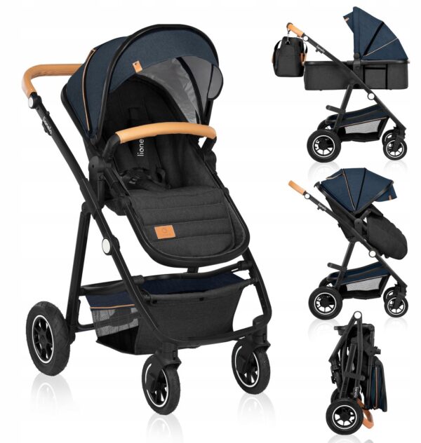 Ratini.lv | AMBER 2IN1 bērnu ratiņi krāsa BLUE NAVY bilde #1