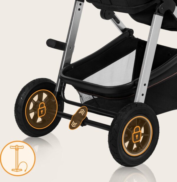 Ratini.lv | AMBER 2IN1 bērnu ratiņi krāsa BLACK SILVER bilde #19