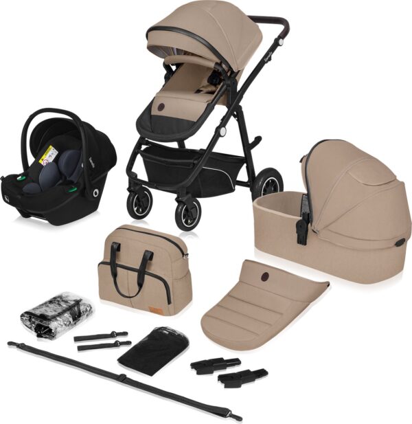 Ratini.lv | BIANKA 3IN1 bērnu ratiņi krāsa BEIGE SAND bilde #29
