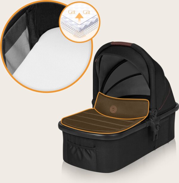 Ratini.lv | AMBER 2IN1 bērnu ratiņi krāsa BLACK SILVER bilde #27