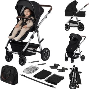 Lionelo AMBER 2IN1 bērnu ratu komplekts krāsa BLACK SILVER