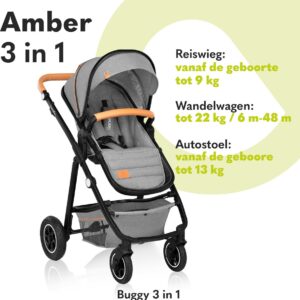 Lionelo AMBER 3IN1 bērnu ratu komplekts krāsa BEIGE SAND