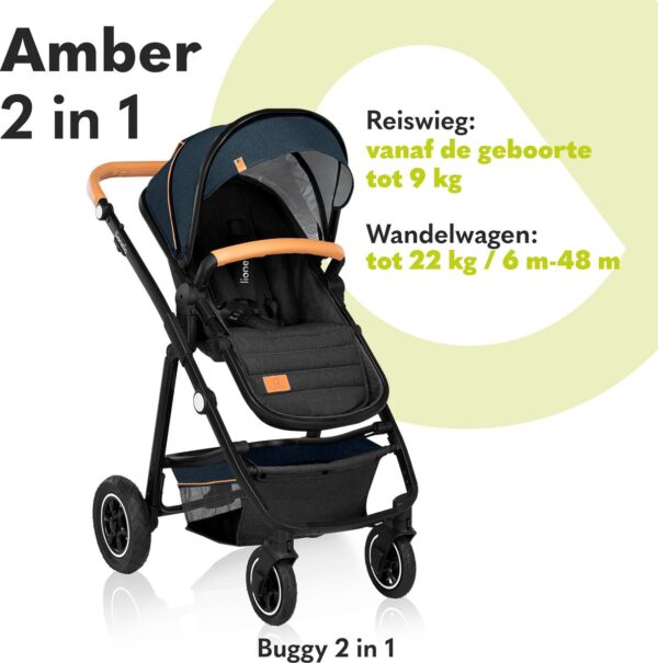 Ratini.lv | AMBER 2IN1 bērnu ratiņi krāsa BLUE NAVY bilde #21