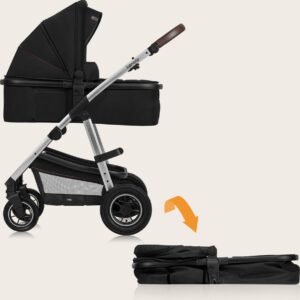 Lionelo AMBER 2IN1 bērnu ratu komplekts krāsa BLACK SILVER