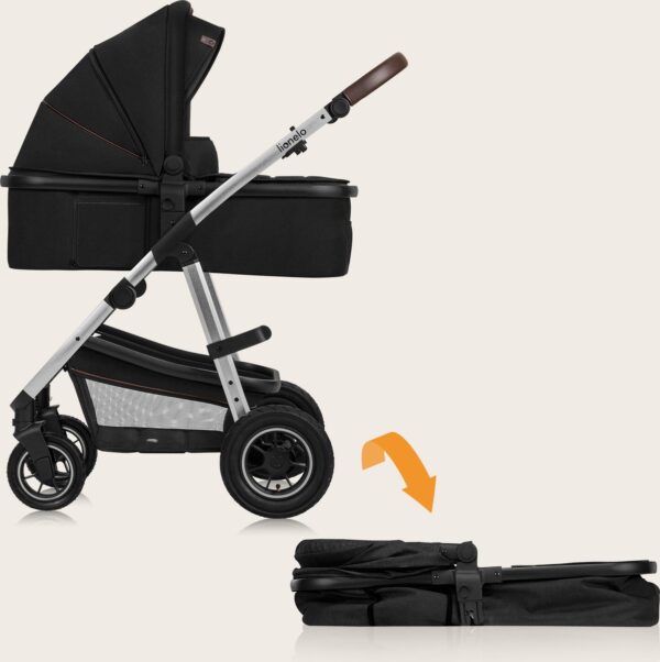 Ratini.lv | AMBER 2IN1 bērnu ratiņi krāsa BLACK SILVER bilde #17