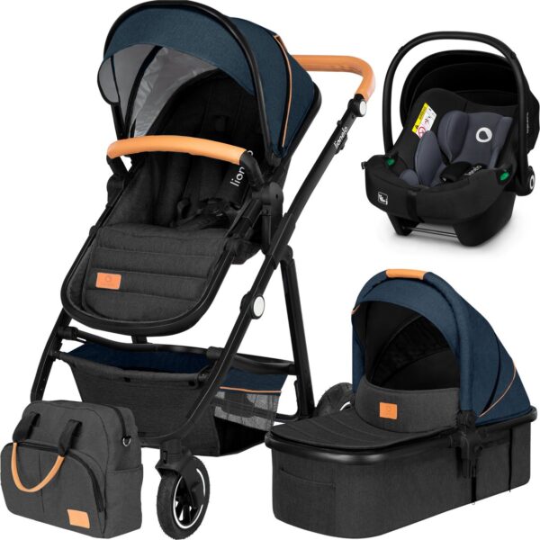 Ratini.lv | LO-AMBER 3IN1 bērnu ratiņi krāsa BLUE NAVY bilde #3
