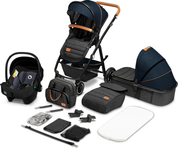 Ratini.lv | LO-AMBER 3IN1 bērnu ratiņi krāsa BLUE NAVY bilde #1