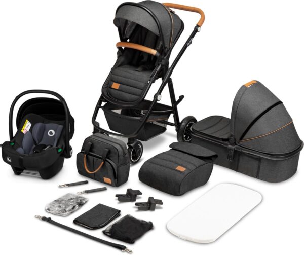 Ratini.lv | AMBER 3IN1 bērnu ratiņi krāsa GREY GRAPHITE bilde #1