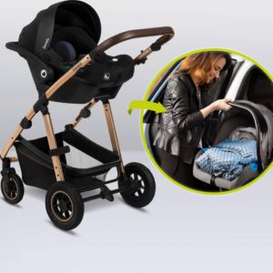 Lionelo AMBER 3IN1 bērnu ratu komplekts krāsa BLACK ONYX