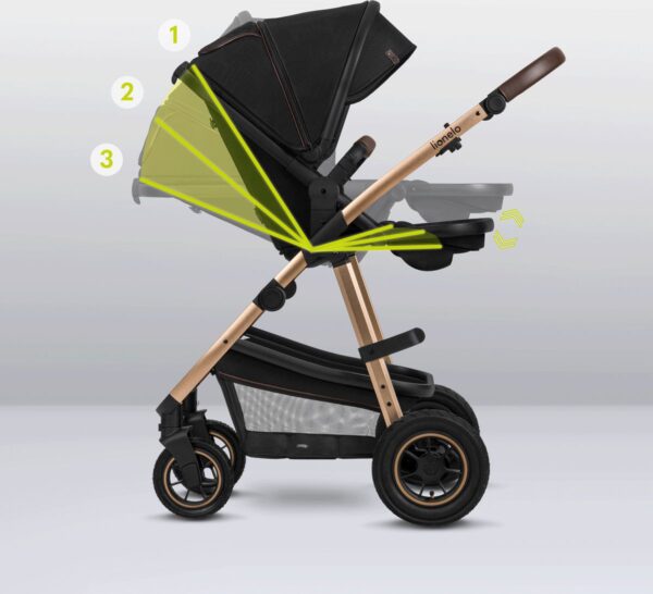 Ratini.lv | AMBER 2IN1 bērnu ratiņi krāsa BLACK ONYX bilde #11