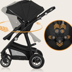 Lionelo BIANKA bērnu ratu komplekts 3in1 krāsa BLACK ONYX
