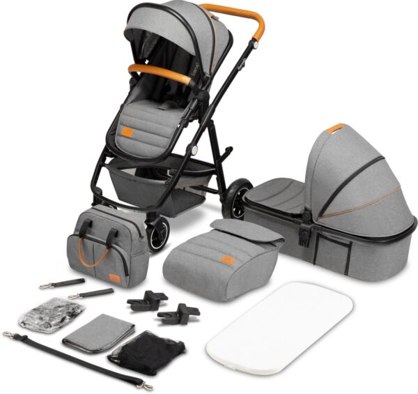 Ratini.lv | Multifunctionali bērnu ratiņi LO-AMBER 2IN1 krāsa GREY STONE bilde #1