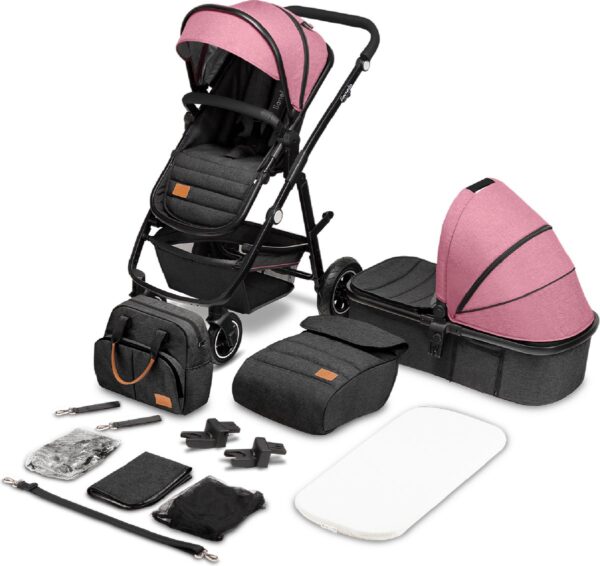 Ratini.lv | Multifunctionali bērnu ratiņi LO-AMBER 2IN1 krāsa PINK ROSE bilde #1