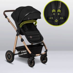 Lionelo AMBER 3IN1 bērnu ratu komplekts krāsa BLACK ONYX