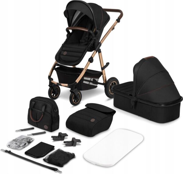 Ratini.lv | AMBER 2IN1 bērnu ratiņi krāsa BLACK ONYX bilde #1
