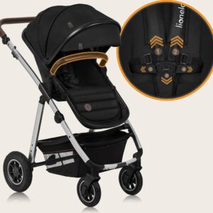 Lionelo AMBER 2IN1 bērnu ratu komplekts krāsa BLACK SILVER