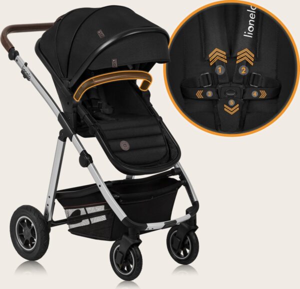 Ratini.lv | AMBER 2IN1 bērnu ratiņi krāsa BLACK SILVER bilde #21