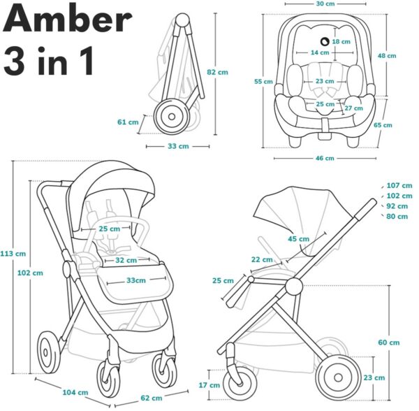 Ratini.lv | LO-AMBER 3IN1 bērnu ratiņi krāsa BLUE NAVY bilde #87