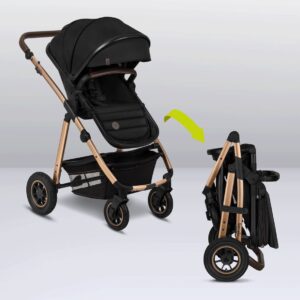 Lionelo AMBER 3IN1 bērnu ratu komplekts krāsa BLACK ONYX