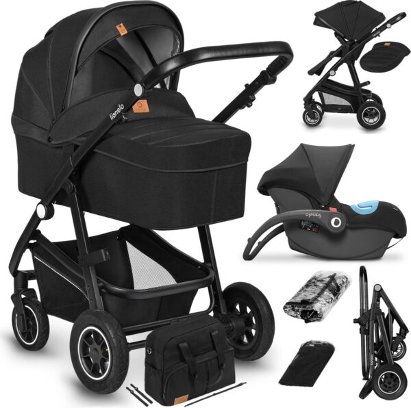 Ratini.lv | BIANKA 3IN1 bērnu ratiņi krāsa BLACK ONYX bilde #3