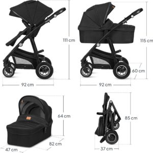 Lionelo BIANKA bērnu ratu komplekts 3in1 krāsa BLACK ONYX