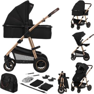 Lionelo AMBER 2IN1 bērnu ratu komplekts krāsa BLACK ONYX