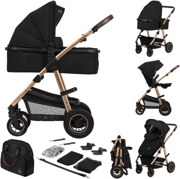 Ratini.lv | AMBER 2IN1 bērnu ratu komplekts krāsa BLACK ONYX bilde #1