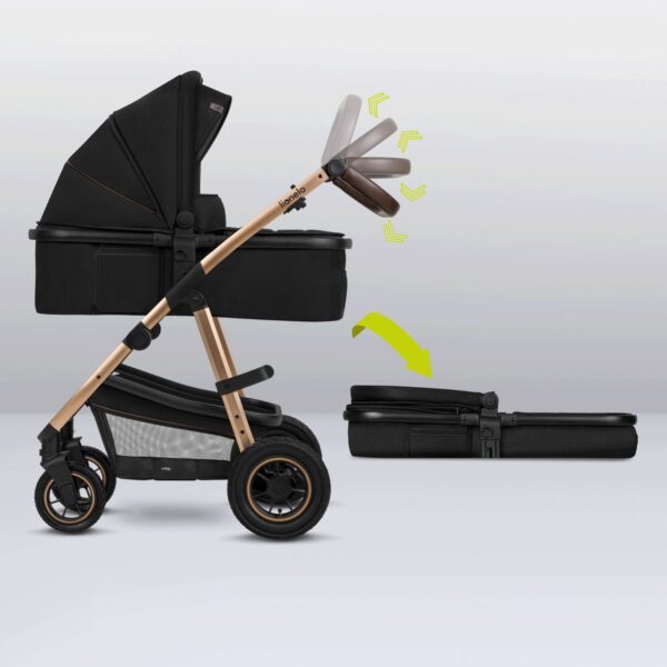 Ratini.lv | AMBER 2IN1 bērnu ratiņi krāsa BLACK ONYX bilde #19