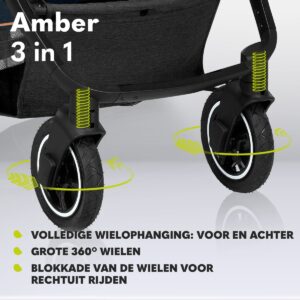Lionelo AMBER 3IN1 bērnu ratu komplekts