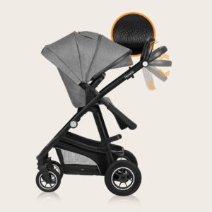 Lionelo BIANKA bērnu ratu komplekts 3in1 krāsa GREY STONE