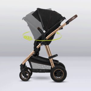 Lionelo AMBER 2IN1 bērnu ratu komplekts krāsa BLACK ONYX