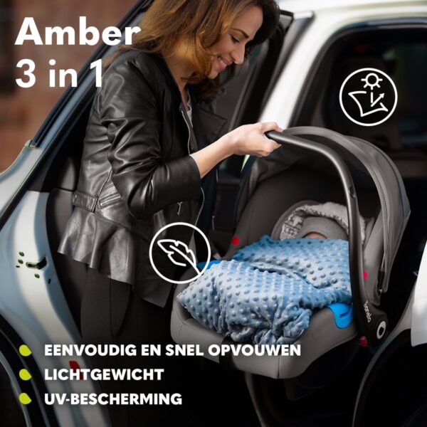 Ratini.lv | LO-AMBER 3IN1 bērnu ratiņi krāsa BLUE NAVY bilde #81