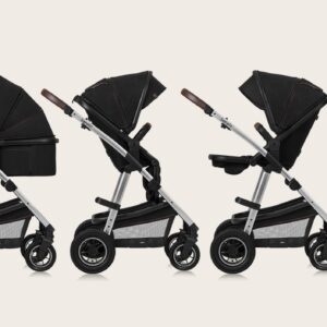 Lionelo AMBER 2IN1 bērnu ratu komplekts krāsa BLACK SILVER