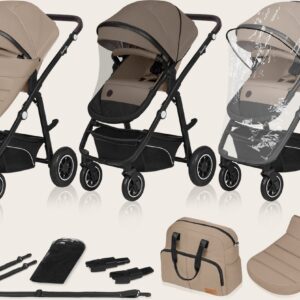 Lionelo BIANKA bērnu ratu komplekts 3in1 krāsa BEIGE SAND