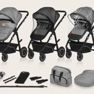 Lionelo BIANKA bērnu ratu komplekts 3in1 krāsa GREY STONE