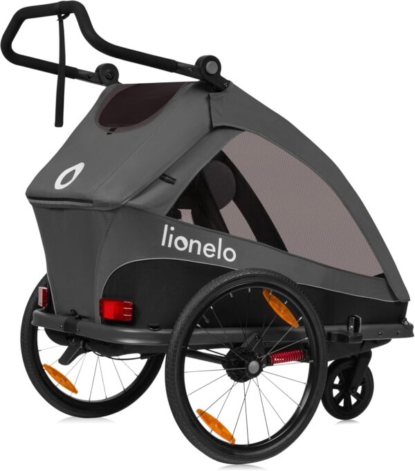 Ratini.lv | Cama velosipēdu piekabe ar ratiņu funkciju 2-in-1 krāsa GREY GRAPHITE bilde #5