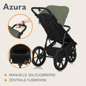Lionelo Azura bērnu trīsriteņu ratiņi ar piepūšamām riepām krāsa GREEN FOREST