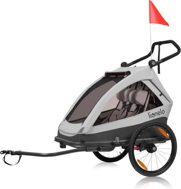 Ratini.lv | Cama velosipēdu piekabe ar ratiņu funkciju 2-in-1 krāsa GREY STONE bilde #3