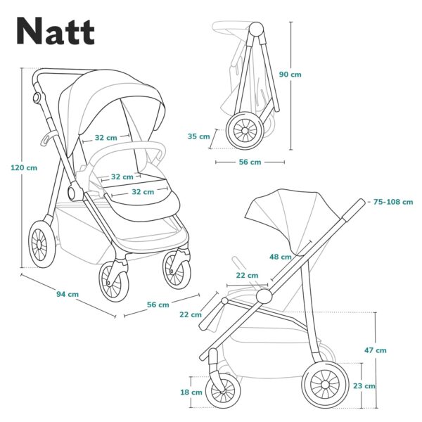 Ratini.lv | Natt bērnu ratiņi krāsa GREEN EMERALD bilde #39